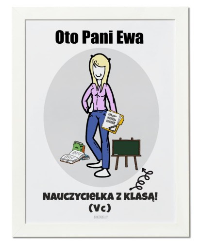 Plakat personalizowany na prezent dla nauczycielki - DOPASUJ POSTAĆ I ATRYBUTY
