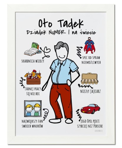 Plakat personalizowany na prezent dla dziadka 