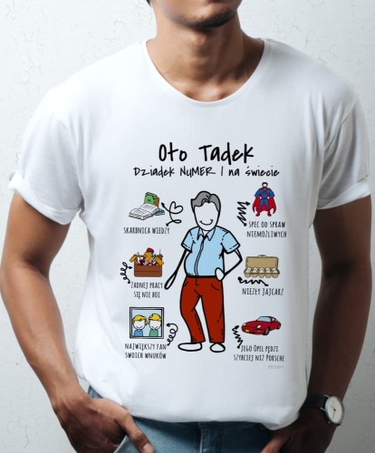 Koszulka na prezent dla dziadka z nadrukiem