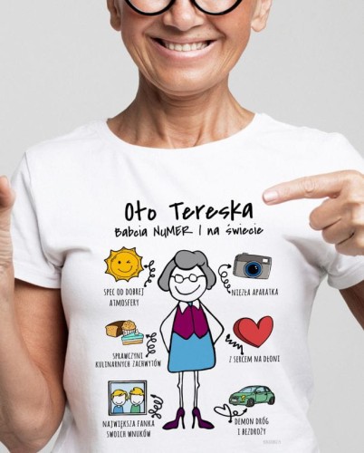 Koszulka na prezent dla babci z nadrukiem