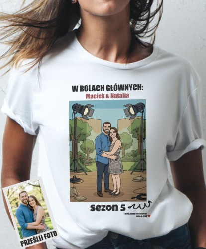 Koszulka personalizowana na rocznicę i walentynki tworzona ze zdjęcia 