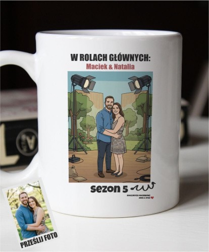 Kubek personalizowany na rocznicę i walentynki tworzony ze zdjęcia 