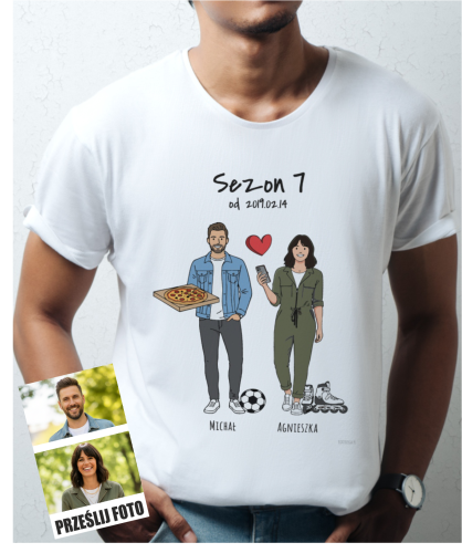 Koszulka personalizowana na prezent dla pary tworzony ze zdjęcia 