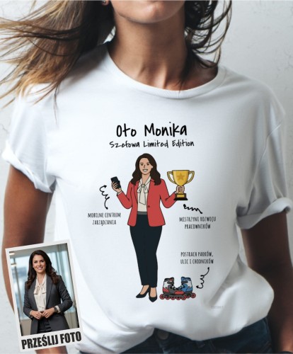Koszulka personalizowana na prezent dla szefowej tworzona ze zdjęcia 