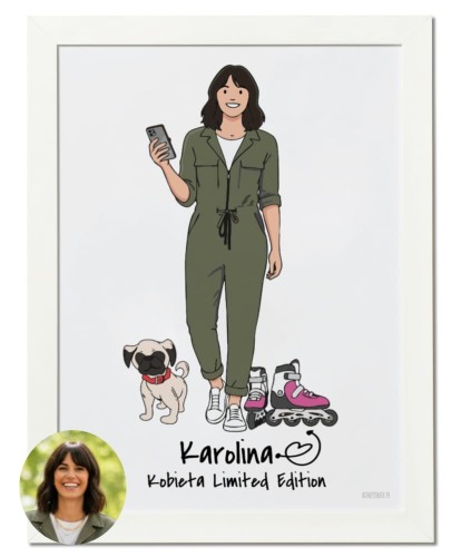 Plakat personalizowany na prezent dla kobiety tworzony z własnej podobizny
