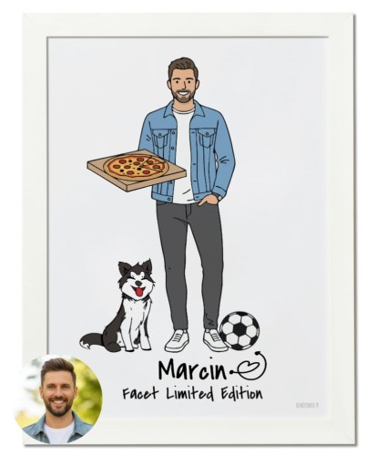 Plakat personalizowany na prezent dla mężczyzny tworzony z własnej podobizny