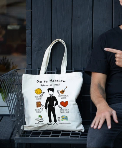 Podziękowanie dla księdza – personalizowana torba prezent na komunię, ślub lub chrzest