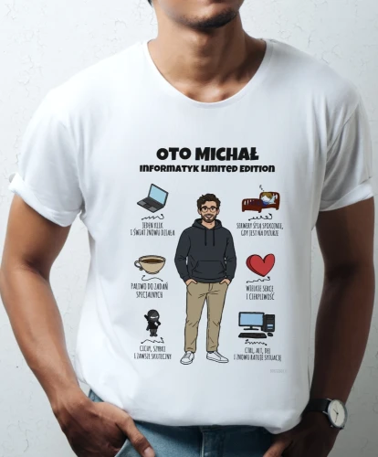 Prezent dla informatyka - personalizowana koszulka z postacią