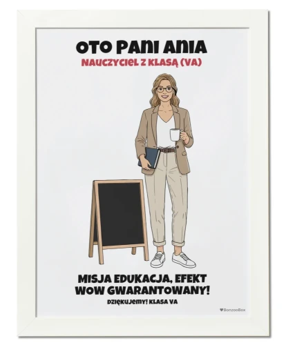 Prezent dla nauczycielki - personalizowany plakat z postacią
