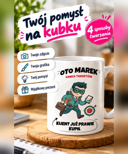 Kubek z własnym nadrukiem lub napisem - personalizowany kubek