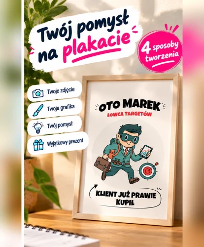 Plakat z własnym napisem lub nadrukiem - personalizowany plakat