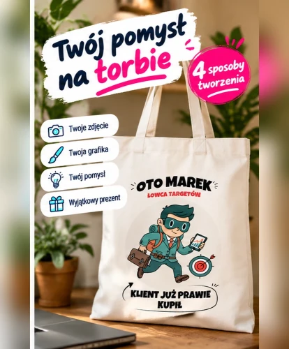 Torba z własnym nadrukiem lub napisem - personalizowana torba