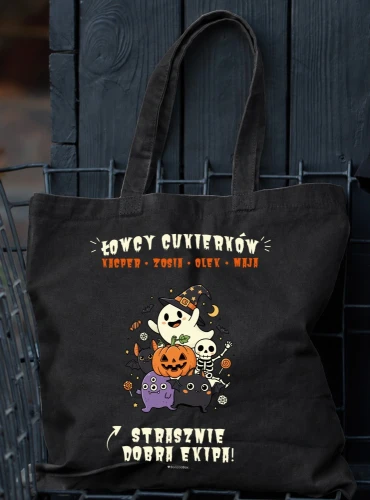 Torba halloweenowa dla dzieci na cukierki z personalizacją imion