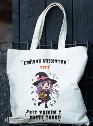 Personalizowana torba halloweenowa dla dziewczynki z imieniem