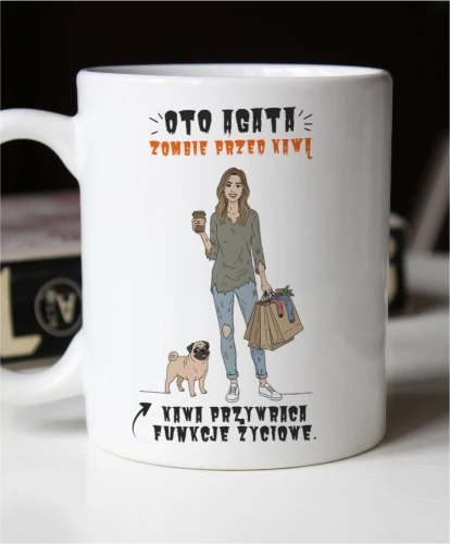 Personalizowany kubek Halloween dla kobiety z postacią ze zdjęcia