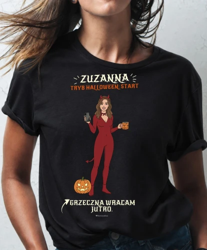 Personalizowana koszulka Halloween dla kobiety z postacią ze zdjęcia