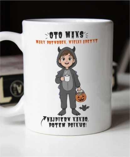 Personalizowany kubek Halloween dla dziecka z postacią ze zdjęcia
