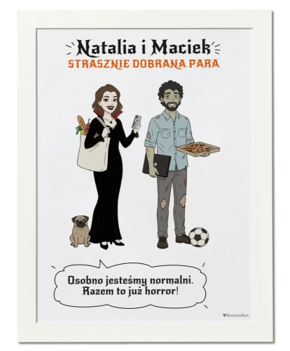Personalizowany plakat dla pary ze zdjęć - Strasznie dobrana para