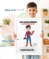Personalizowany plakat do pokoju chłopca z postacią superbohatera ze zdjęcia i imieniem dziecka