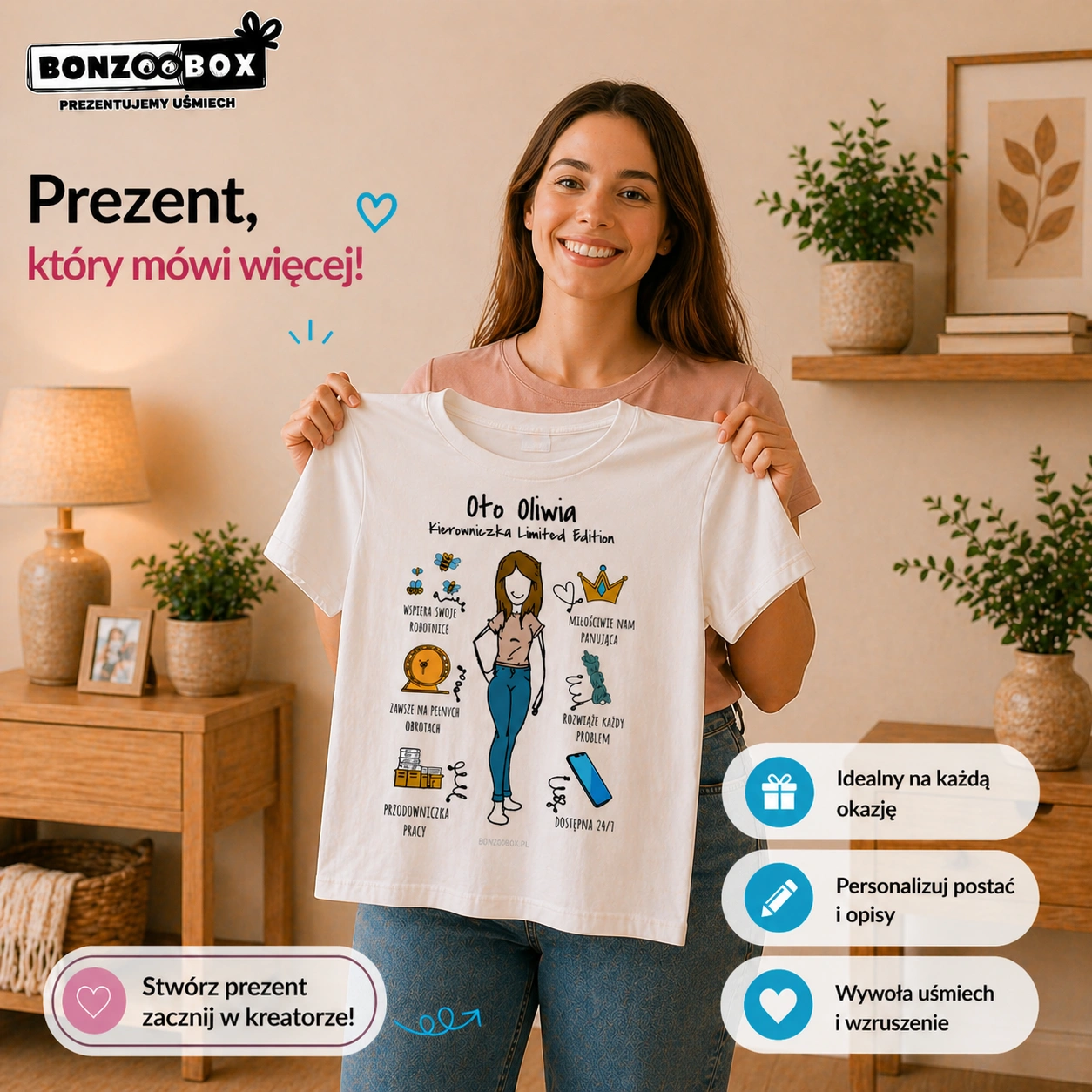 koszulka dla kierowniczki personalizowany prezent z pracy