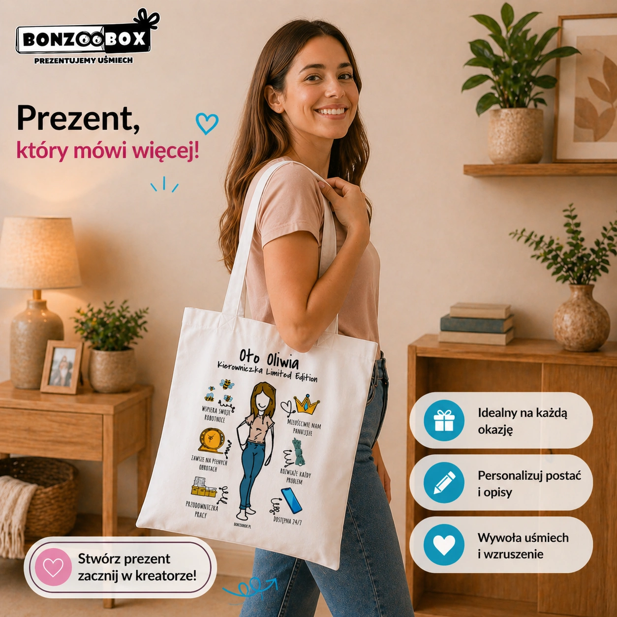 torba personalizowana prezent dla kierowniczki z pracy