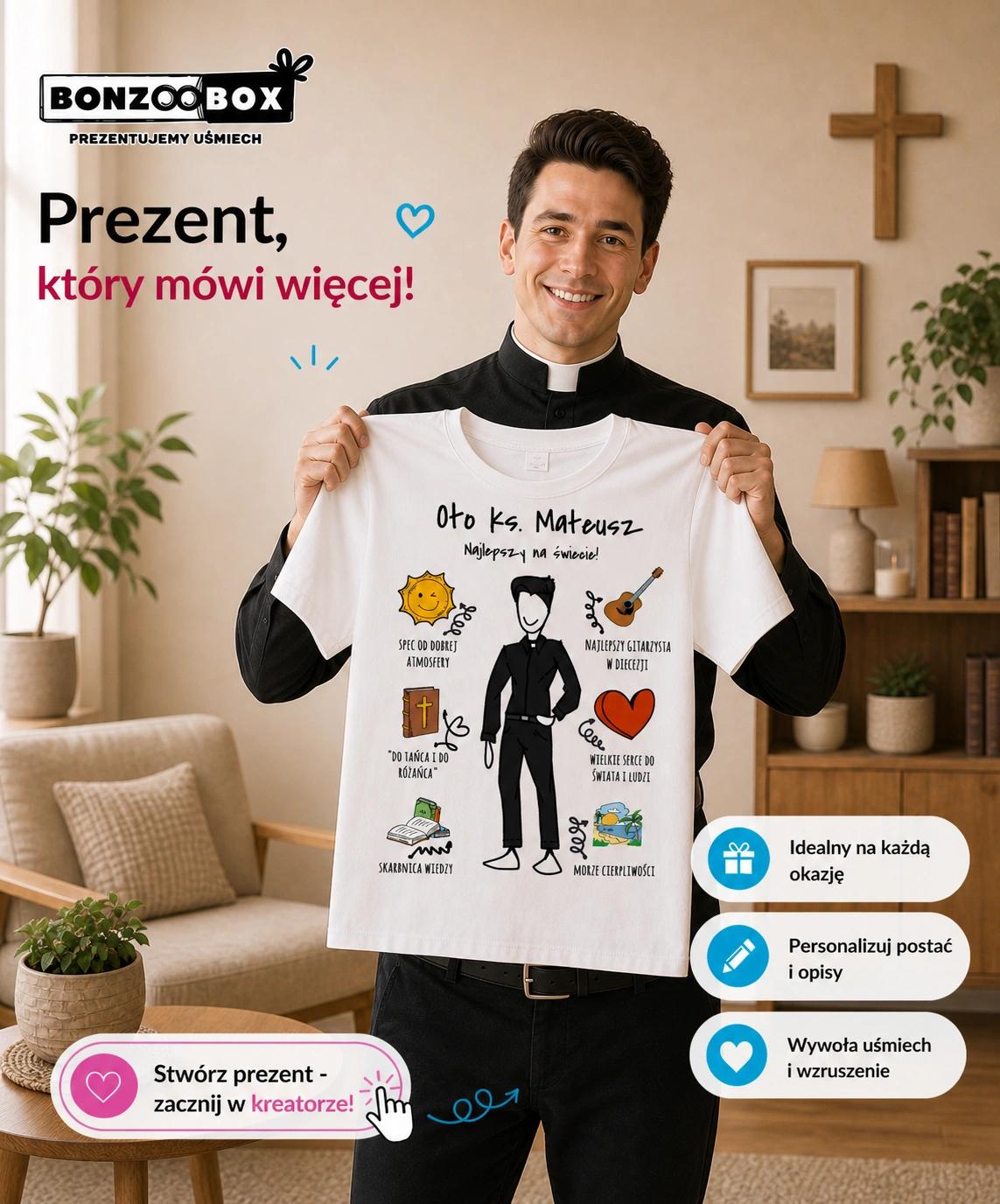 koszulka personalizowana dla księdza podziękowanie