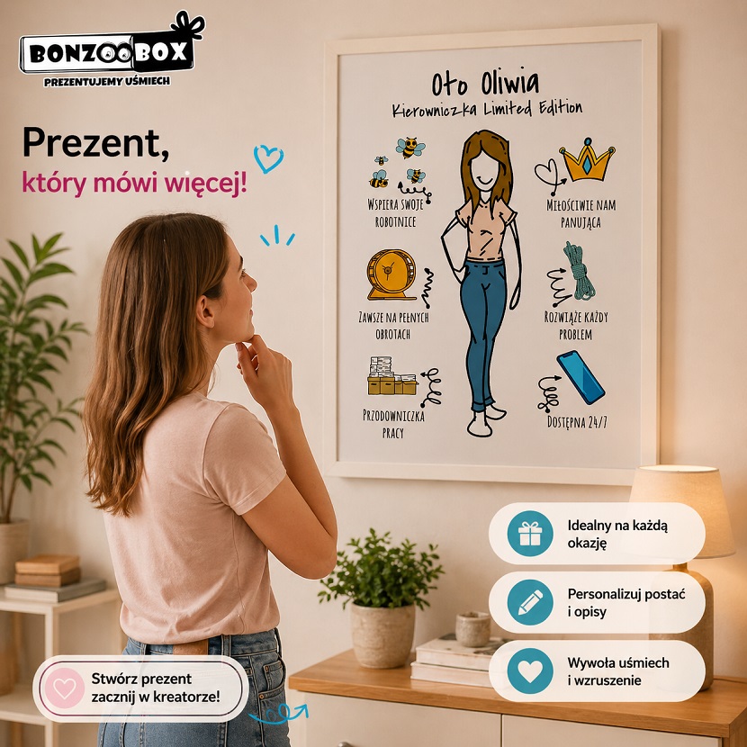 prezent dla kierowniczki plakat personalizowany na pożegnanie